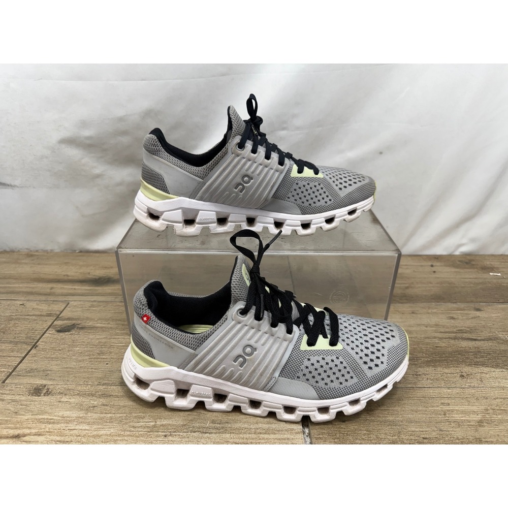 On Cloudswift Glacier Hay Grey Yellow Running Shoes 41.98679 Womens 7.5